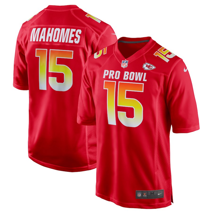 Men's AFC Kansas City Chiefs #15 Patrick Mahomes Red 2019 Pro Bowl NFL Game Jersey