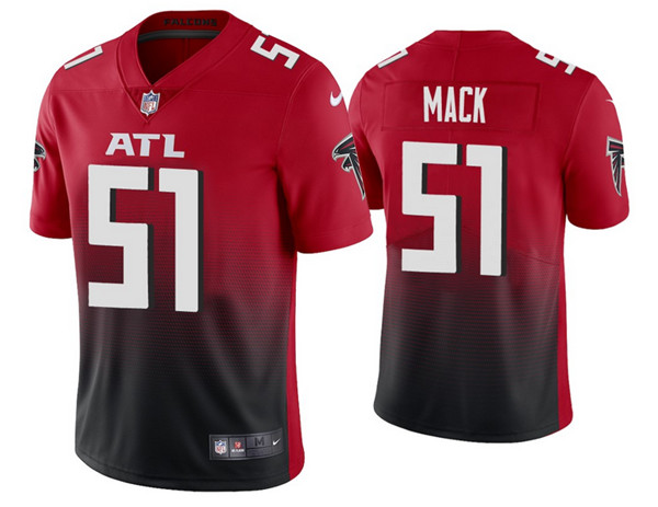 Men's Atlanta Falcons #51 Alex Mack 2020 Red Vapor Untouchable Limited Stitched NFL Jersey
