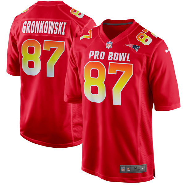 Men's AFC Rob Gronkowski Red 2018 Pro Bowl Game Jersey
