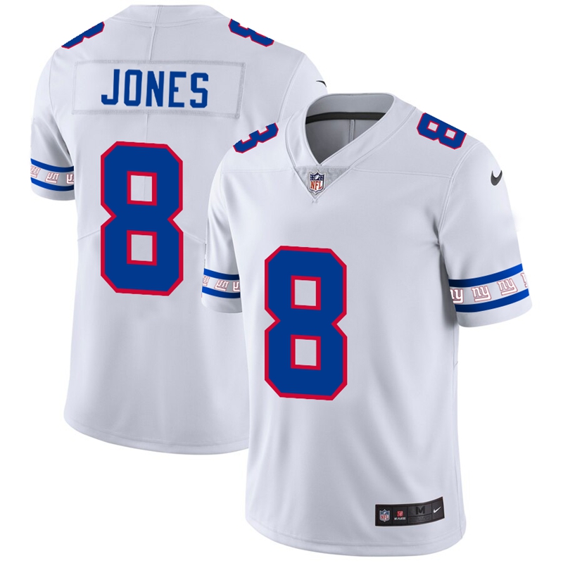 Men's New York Giants #8 Daniel Jones White 2019 Team Logo Cool Edition Stitched NFL Jersey