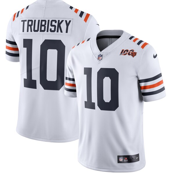 Men's Chicago Bears #10 Mitchell Trubisky White 2019 100th Season Vapor Untouchable Limited Stitched NFL Jersey