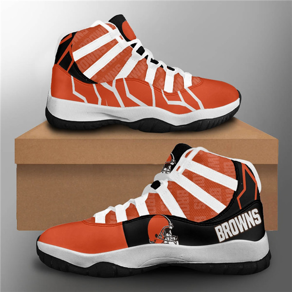 Women's Cleveland Browns Air Jordan 11 Sneakers 002