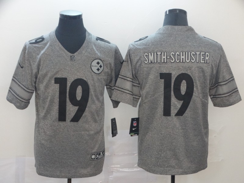 Men's Pittsburgh Steelers #19 JuJu Smith-Schuster 2019 Grey Stitched NFL Jersey