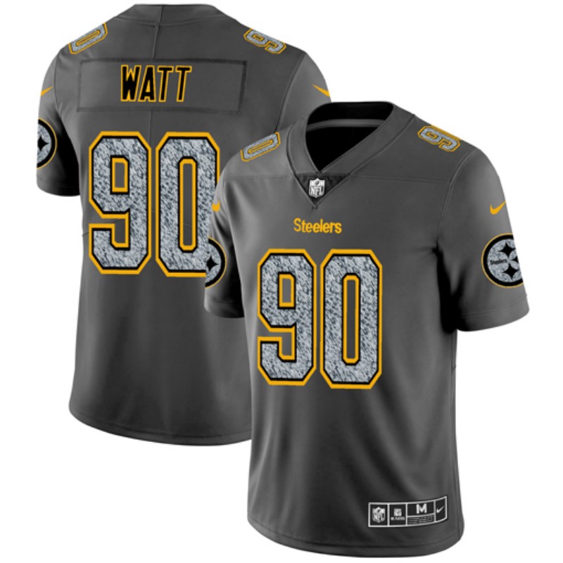 Men's Pittsburgh Steelers #90 T. J. Watt 2019 Gray Fashion Static Limited Stitched NFL Jersey