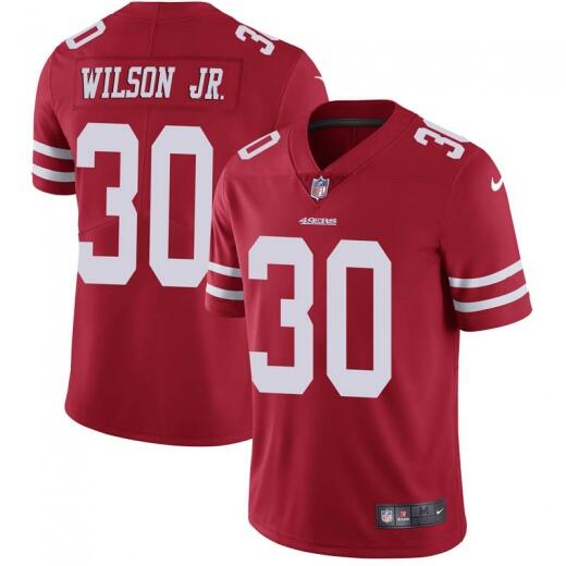 Men's San Francisco 49ers #30 Jeff Wilson Jr. Red Vapor Untouchable Limited Stitched NFL Jersey