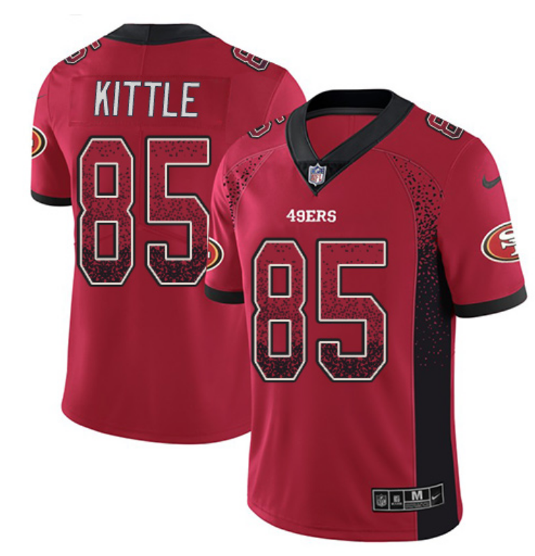 Men's San Francisco 49ers #85 George Kittle Red Drift Fashion Color Rush Limited Stitched NFL Jersey