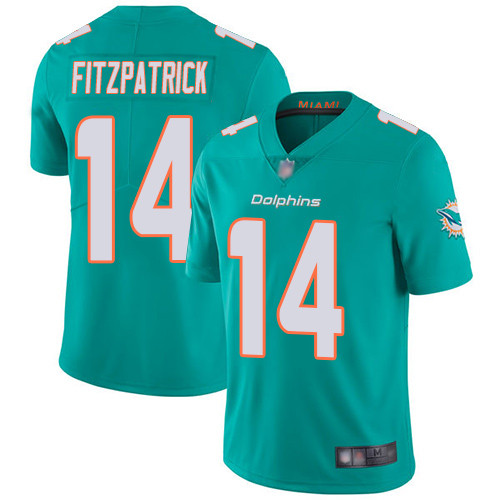 Men's Miami Dolphins #14 Ryan Fitzpatrick Aqua Green Vapor Untouchable NFL Limited Stitched Jersey