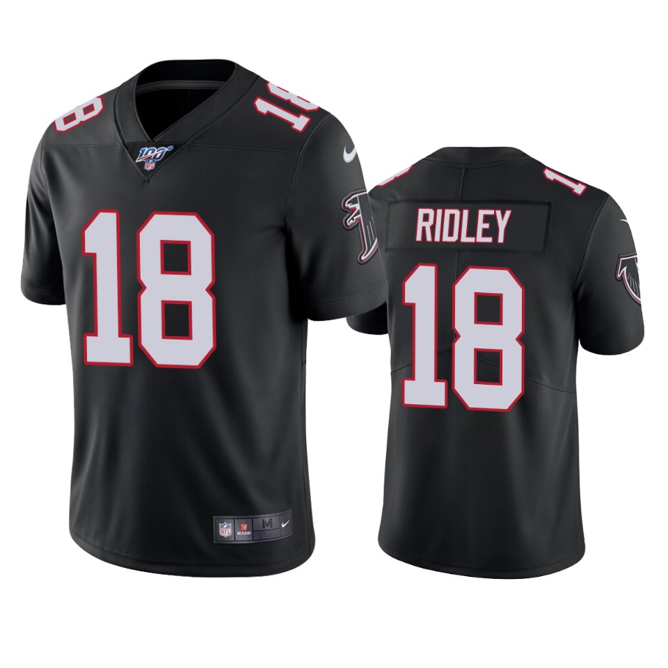 Men's Atlanta Falcons #18 Calvin Ridley Black 2019 100th Season Vapor Untouchable Limited Stitched NFL Jersey
