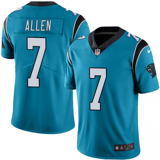 Men's Carolina Panthers #7 Kyle Allen Blue Vapor Untouchable NFL Limited Stitched Jersey