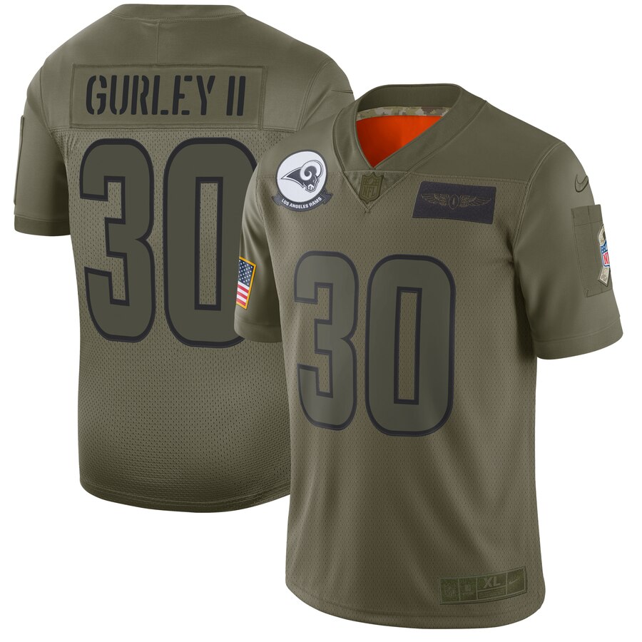 Men's Los Angeles Rams #30 Todd Gurley II 2019 Camo Salute To Service Limited Stitched NFL Jersey