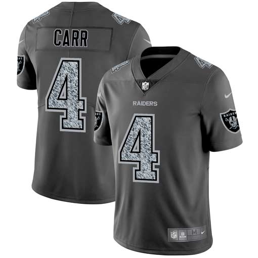 Men's Oakland Raiders #4 Derek Carr 2019 Gray Fashion Static Limited Stitched NFL Jersey