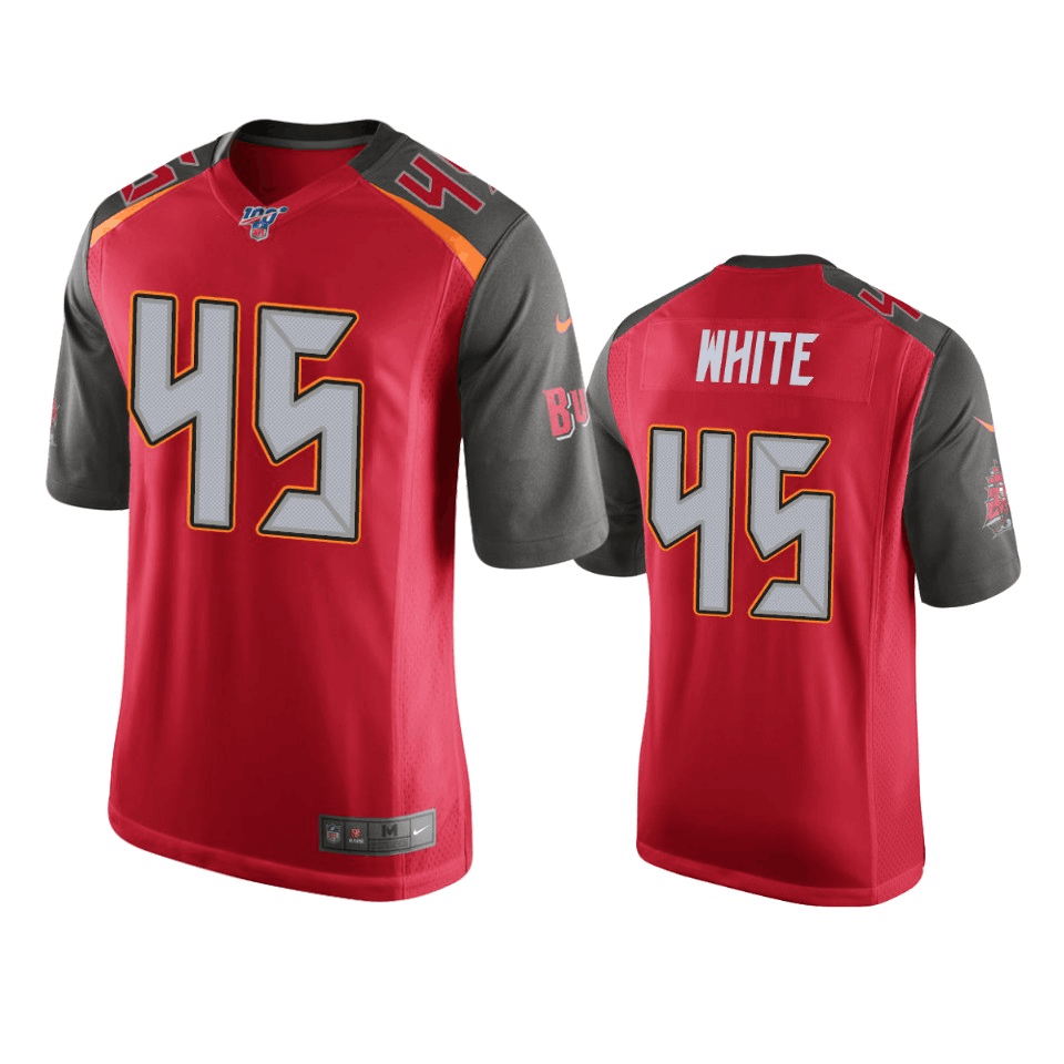 Men's Tampa Bay Buccaneers #45 Devin White Red 2019 100th Season Vapor Untouchable Limited Stitched NFL Jersey