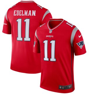 Men's New England Patriots #11 Julian Edelman Red Inverted Legend Stitched NFL Jersey