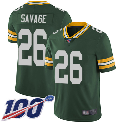 Men's Green Bay Packers #26 Darnell Savage 2019 Green 100th Season Vapor Untouchable Limited Stitched NFL Jersey.