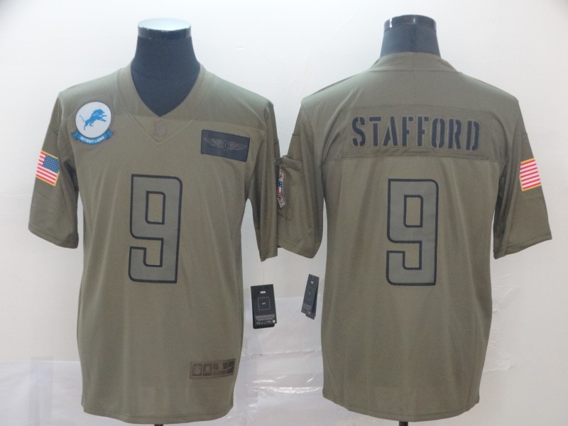 Men's Detroit Lions #9 Matthew Stafford 2019 Camo Salute To Service Limited Stitched NFL Jersey