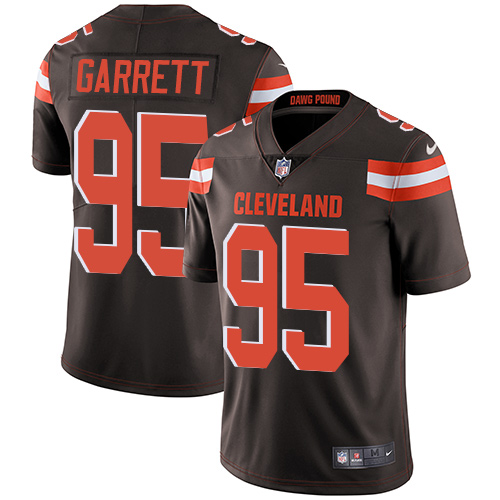 Men's Cleveland Browns #95 Myles Garrett Brown Vapor Untouchable Limited Stitched Jersey