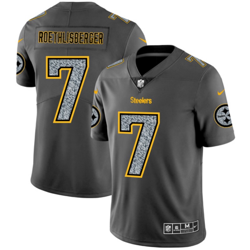 Men's Pittsburgh Steelers #7 Ben Roethlisberger 2019 Gray Fashion Static Limited Stitched NFL Jersey