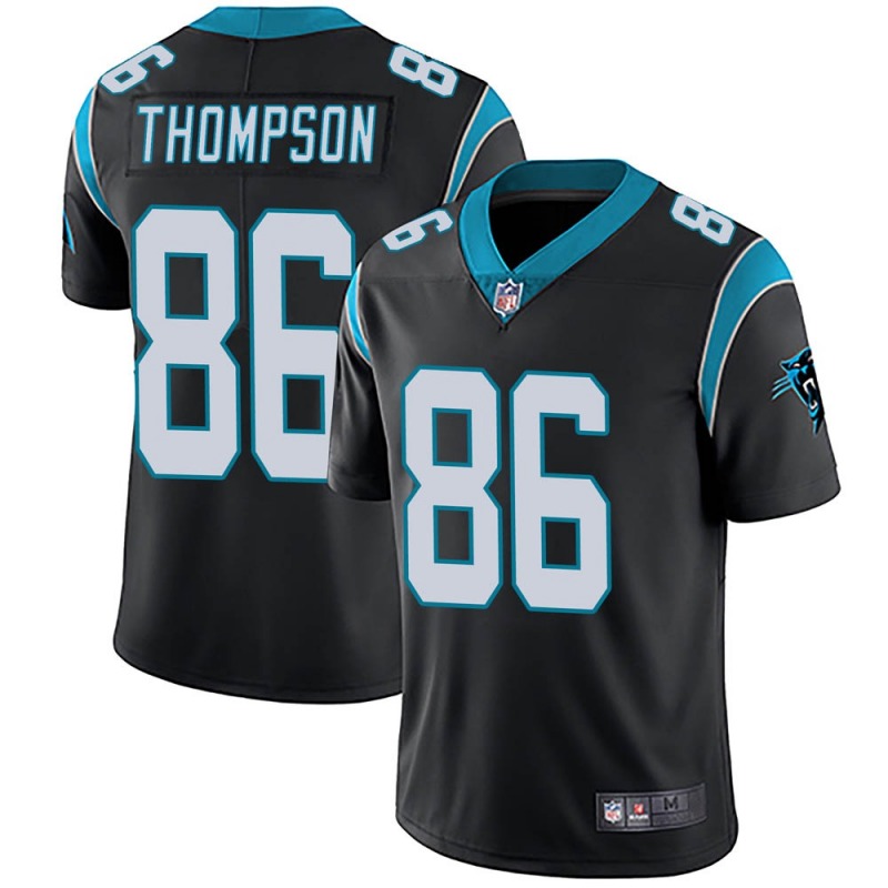 Men's Carolina Panthers #86 Colin Thompson Black Vapor Untouchable Stitched NFL Jersey