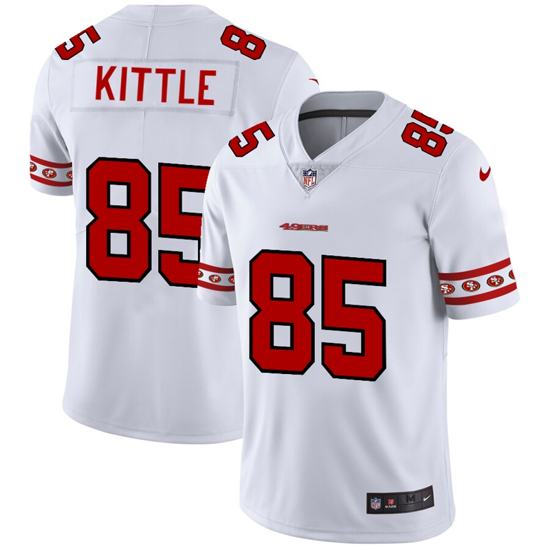 Men's San Francisco 49ers #85 George Kittle White 2019 Team Logo Cool Edition Stitched NFL Jersey
