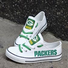 Women Or Youth Green Bay Packers Repeat Print Low Top Sneakers 007