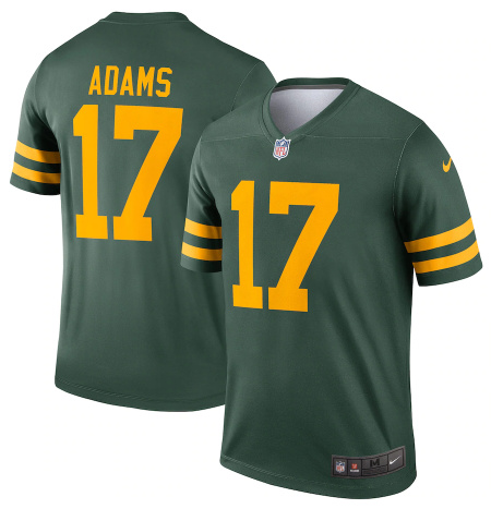Men's Green Bay Packers #17 Davante Adams 2021 Green Legend Stitched Football Jersey