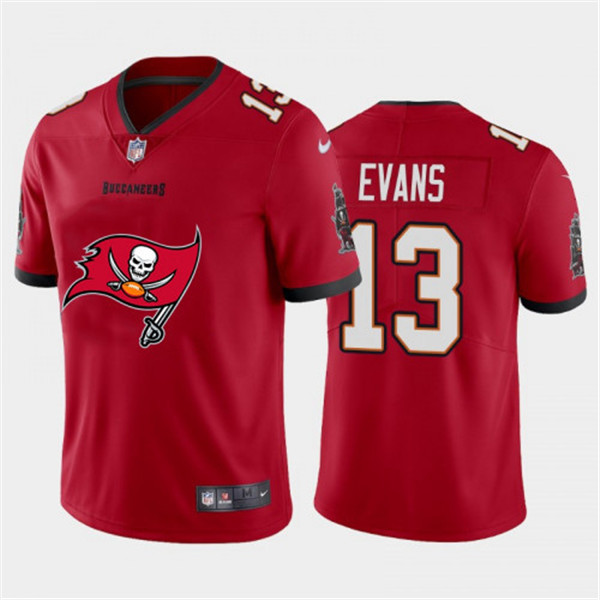 Men's Tampa Bay Buccaneers #13 Mike Evans Red 2020 Team Big Logo Limited Stitched Jersey
