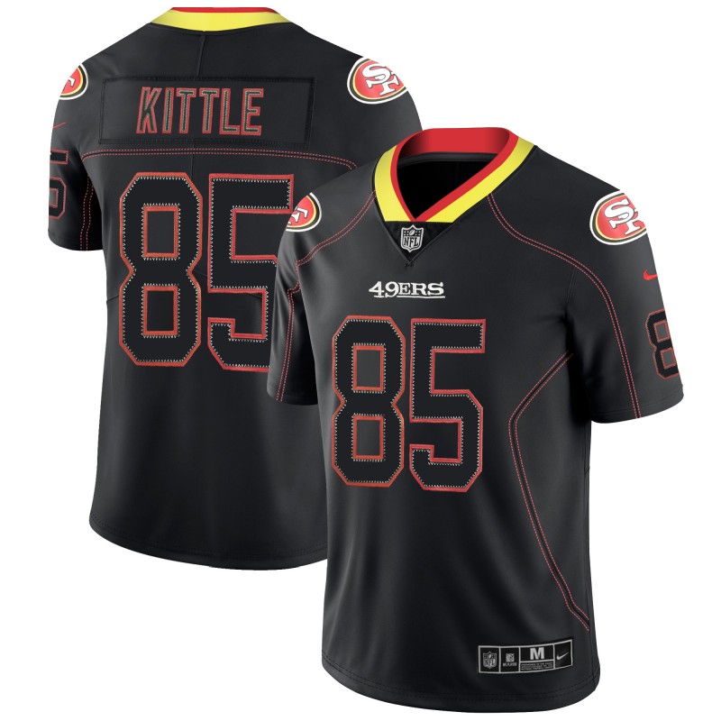 Men's San Francisco 49ers #85 George Kittle Lights Out Black Color Rush Limited Stitched NFL Jersey