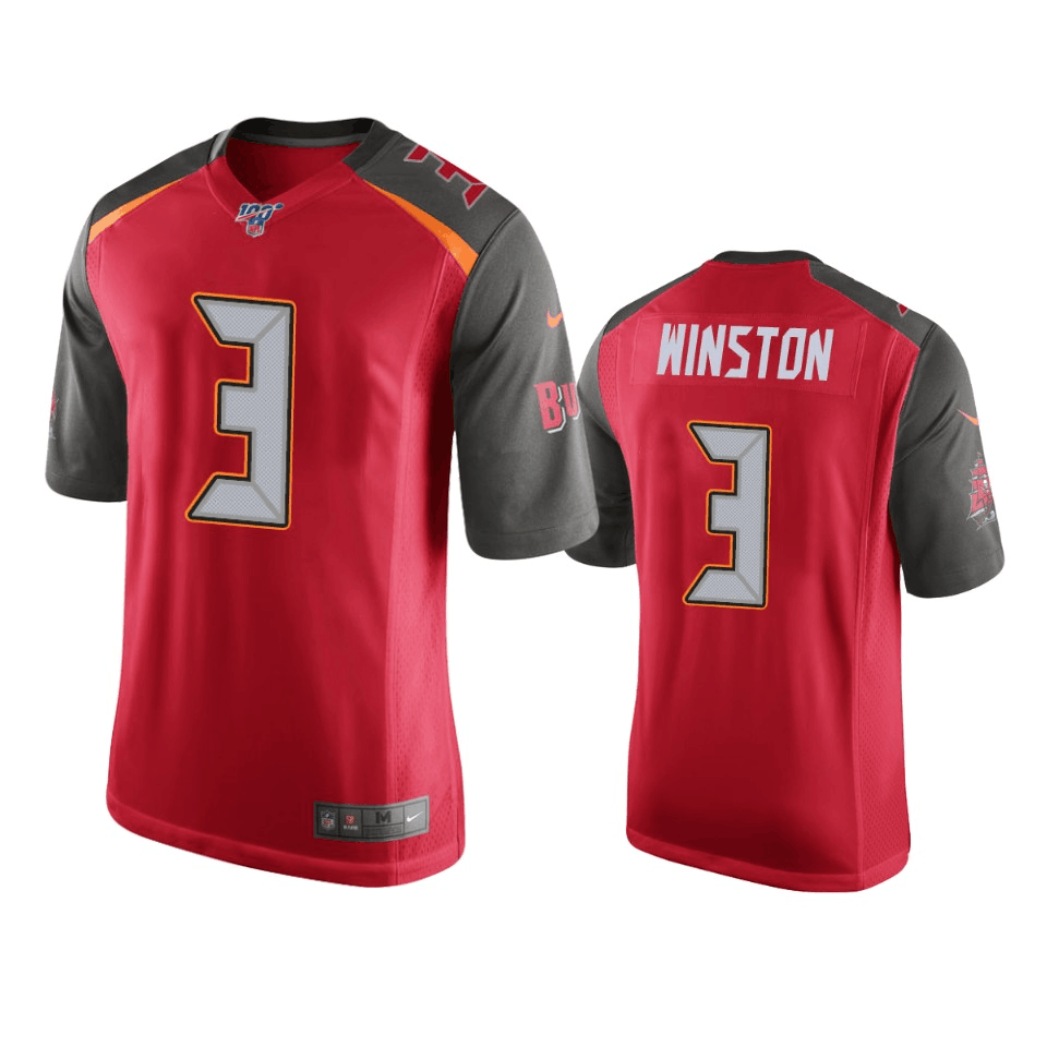 Men's Tampa Bay Buccaneers #3 Jameis Winston Red 2019 100th Season Vapor Untouchable Limited Stitched NFL Jersey
