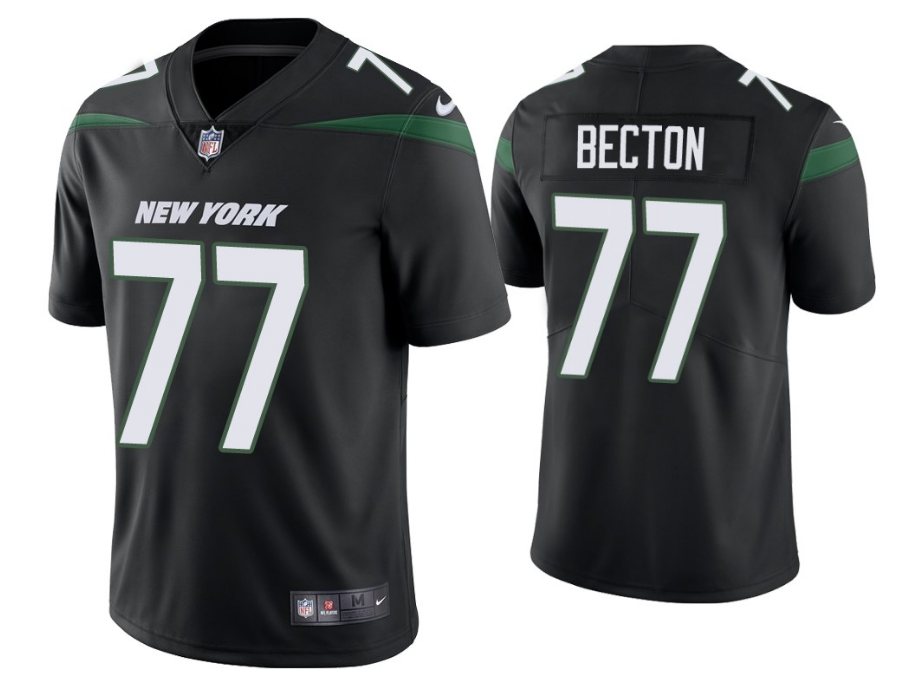 Men's New York Jets #77 Mekhi Becton Black Vapor Untouchable Limited Stitched Jersey