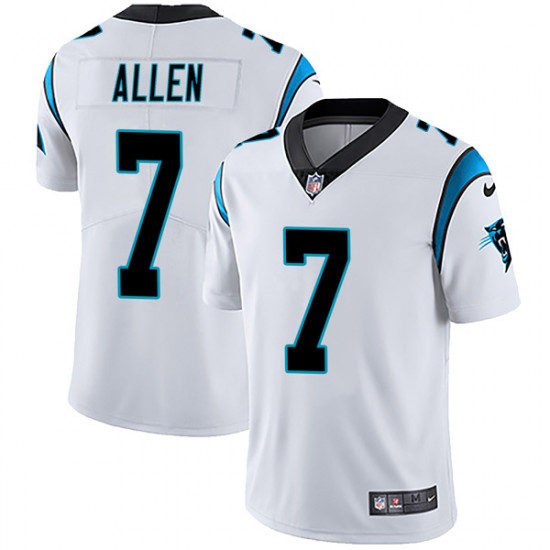 Men's Carolina Panthers #7 Kyle Allen White Vapor Untouchable NFL Limited Stitched Jersey