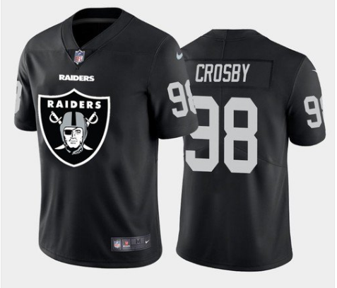 Men's Las Vegas Raiders #98 Maxx Crosby 2020 Team Logo Black Limited Stitched NFL Jersey