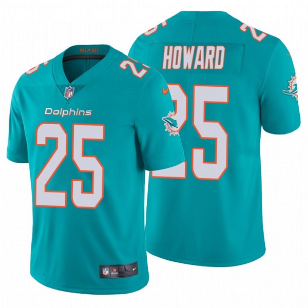 Men’s Miami Dolphins #25 Xavien Howard Aqua Vapor Untouchable Limited Stitched Jersey