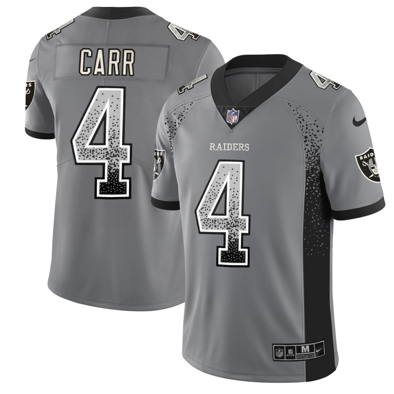 Men's Oakland Raiders #4 Derek Carr Gray 2018 Drift Fashion Color Rush Limited Stitched NFL Jersey