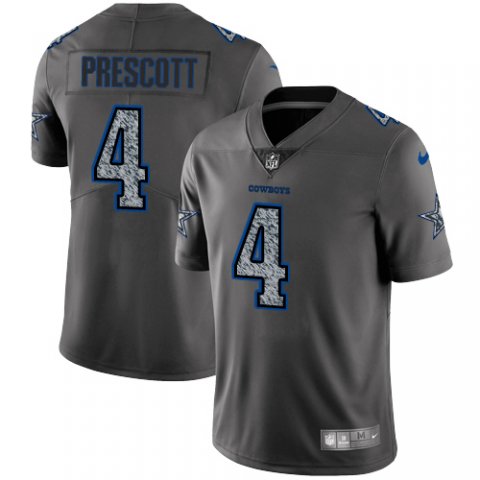 Men's Dallas Cowboys #4 Dak Prescot 2019 Gray Fashion Static Limited Stitched NFL Jersey