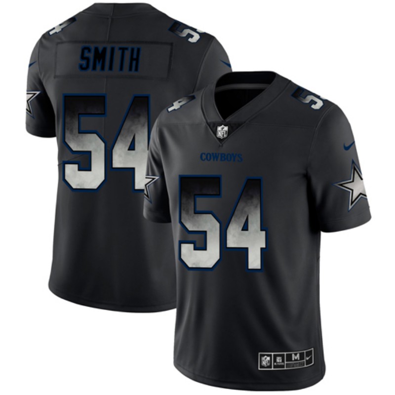 Men's Dallas Cowboys #54 Jaylon Smith Black 2019 Smoke Fashion Limited Stitched NFL Jersey