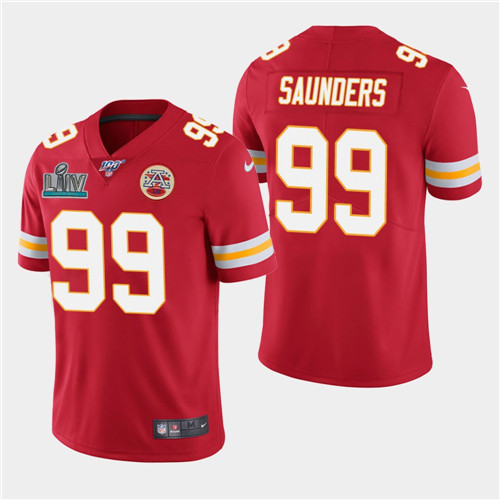 Men's Chiefs #99 Khalen Saunders Red Super Bowl LIV Vapor Untouchable Limited Stitched NFL Jersey