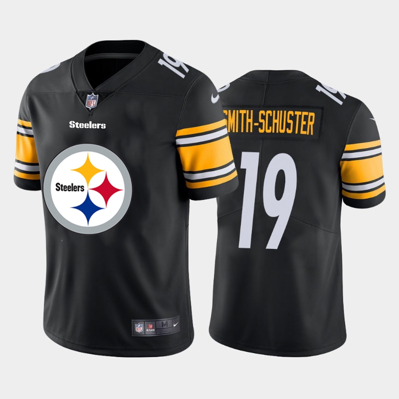 Men's Pittsburgh Steelers #19 JuJu Smith-Schuster Black 2020 Team Big Logo Limited Stitched NFL Jersey