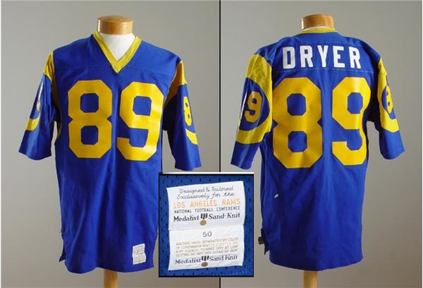 Men's Los Angeles Rams # 89 Fred Dryer Blue Stitched NFL Jersey