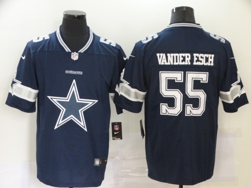 Men's Dallas Cowboys Navy #55 Leighton Vander Esch 2020 Team Big Logo Limited Stitched NFL Jersey