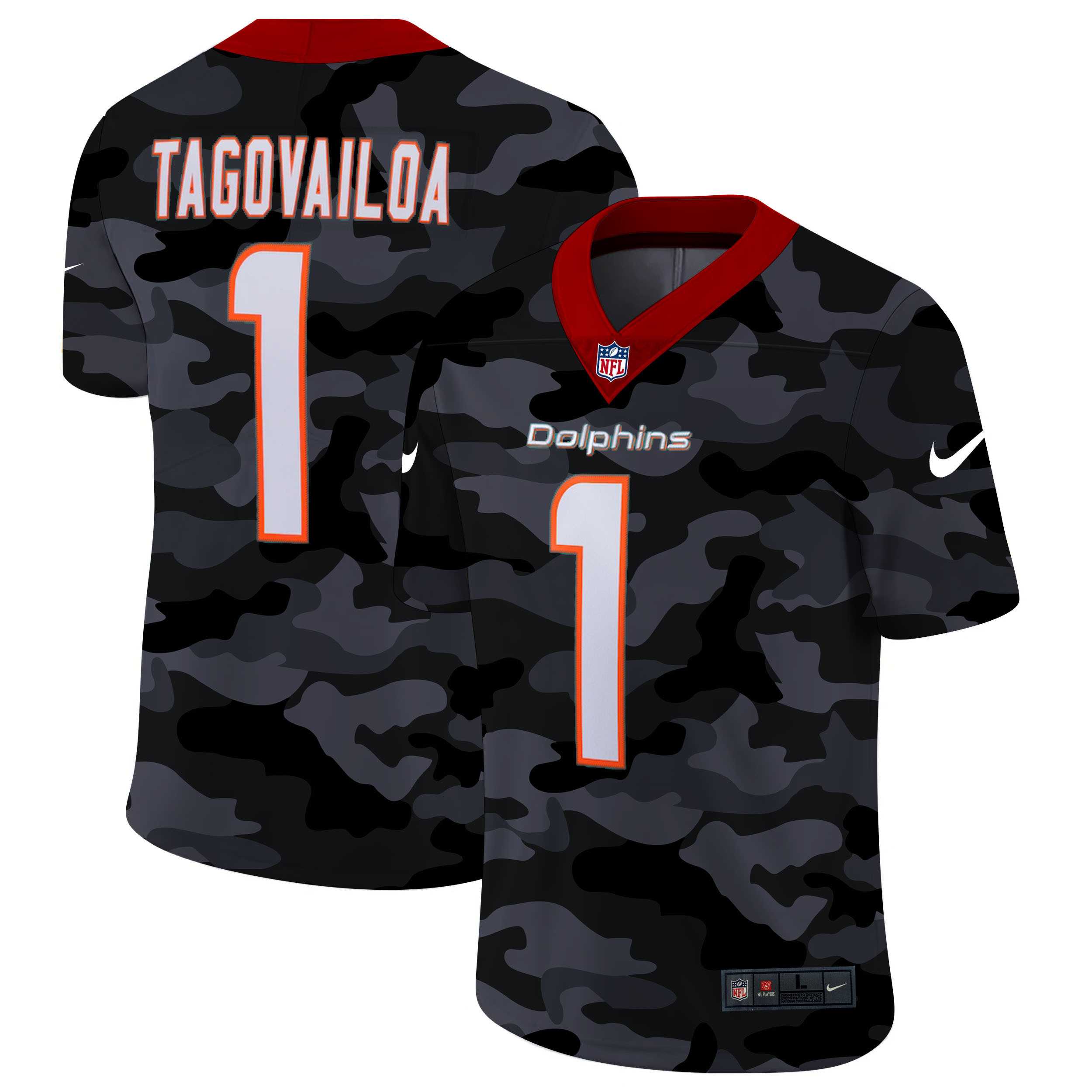 Men's Miami Dolphins #1 Tua Tagovailoa 2020 Camo Limited Stitched NFL Jersey