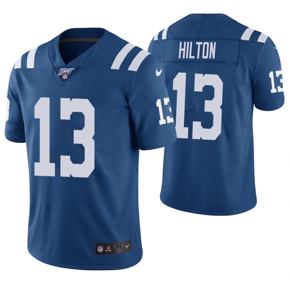 Men's Indianapolis Colts #13 T.Y. Hilton 100th Season Vapor Untouchable Limited Stitched NFL Jersey.