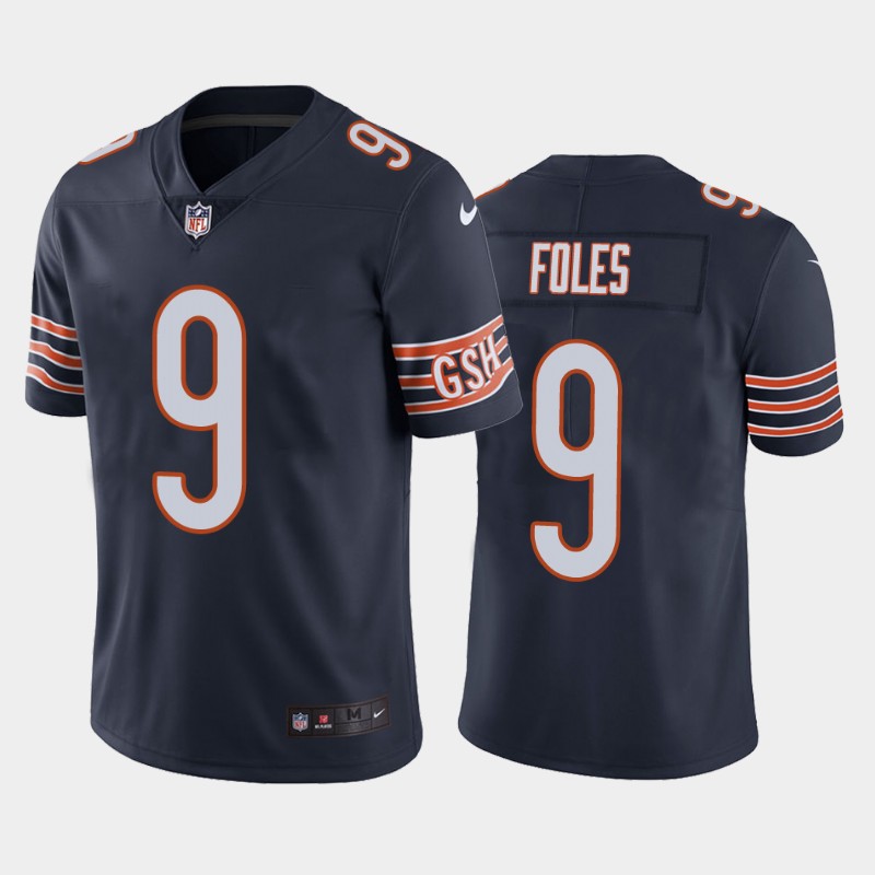 Men's Chicago Bears #9 Nick Foles Navy Vapor Untouchable Limited Stitched NFL Jersey