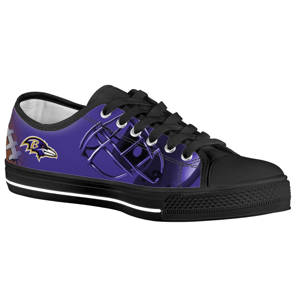 Women's Baltimore Ravens Low Top Canvas Sneakers 005