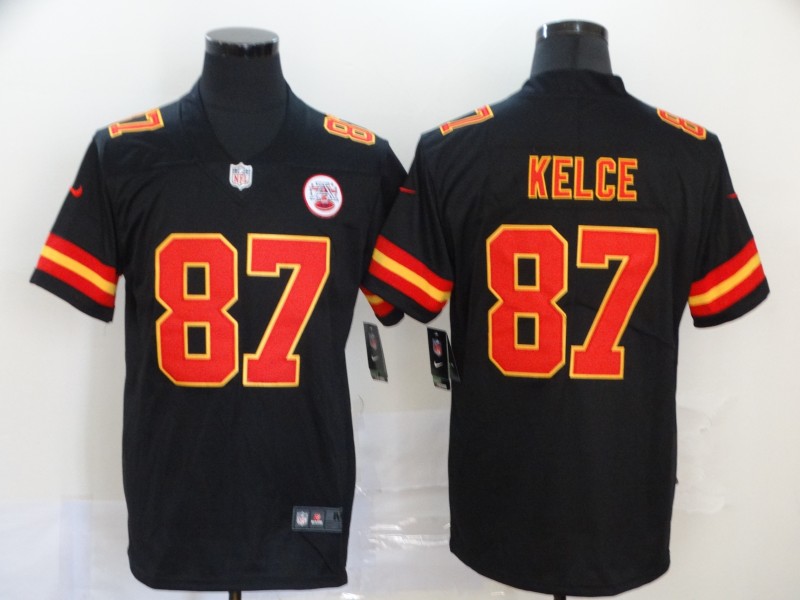 Men's Kansas City Chiefs #87 Travis Kelce Black Vapor Untouchable Limited Stitched NFL Jersey