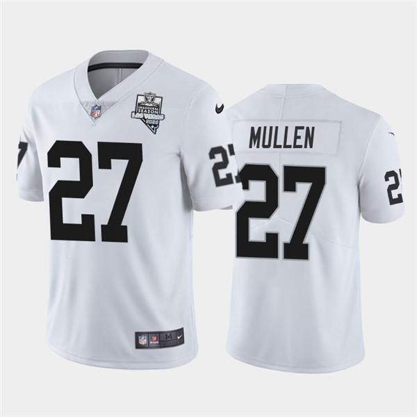 Men's Oakland Raiders White #27 Trayvon Mullen 2020 Inaugural Season Vapor Limited Stitched NFL Jersey