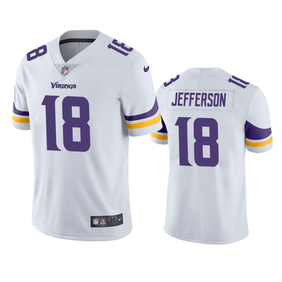 Men's Minnesota Vikings #18 Justin Jefferson 2020 White Vapor Untouchable Limited Stitched NFL Jersey