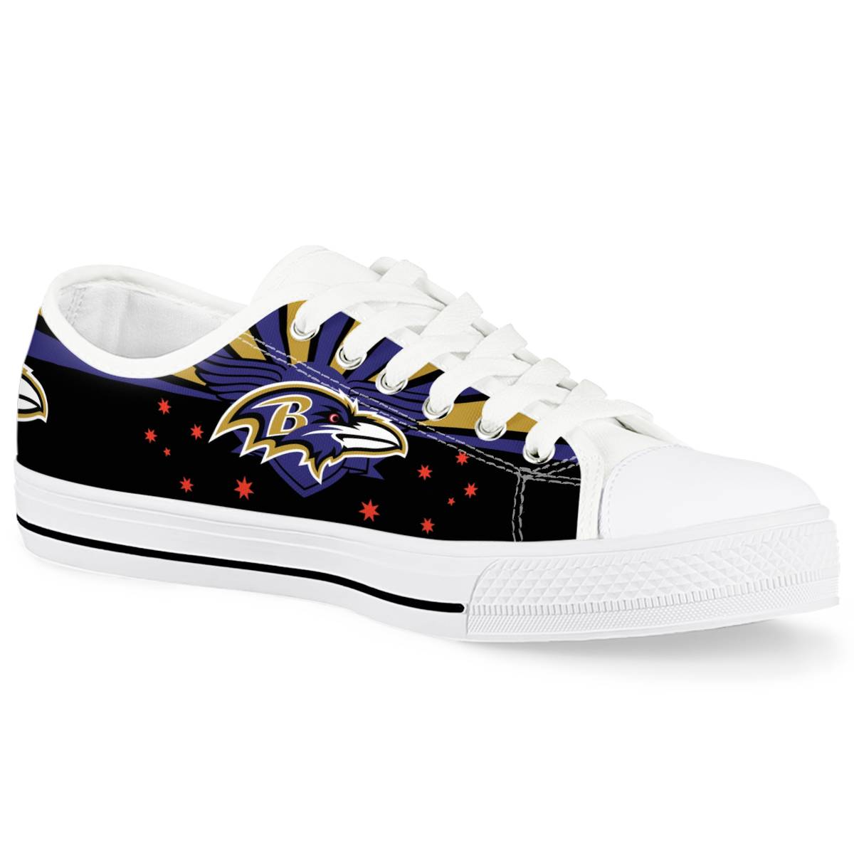 Women's Baltimore Ravens Low Top Canvas Sneakers 003