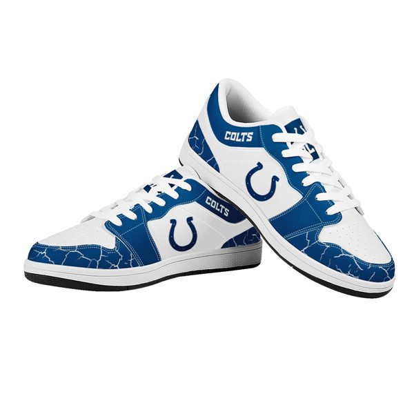 Men's Indianapolis Colts AJ Low Top Leather Sneakers 001