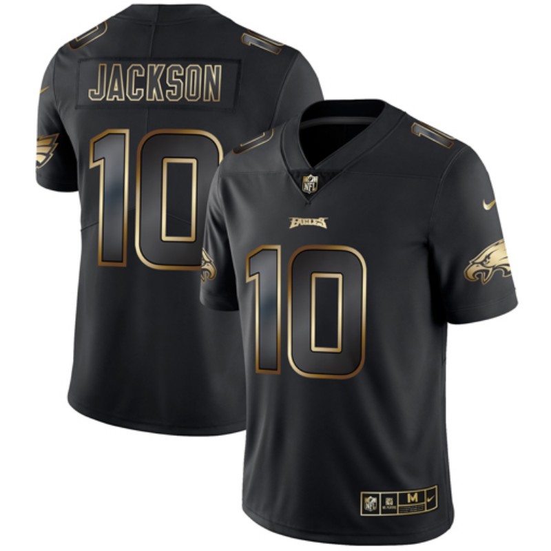 Men's Philadelphia Eagles #10 DeSean Jackson 2019 Black Gold Edition Stitched NFL Jersey