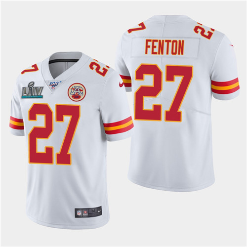 Men's Chiefs #27 Rashad Fenton White Super Bowl LIV Vapor Untouchable Limited Stitched NFL Jersey